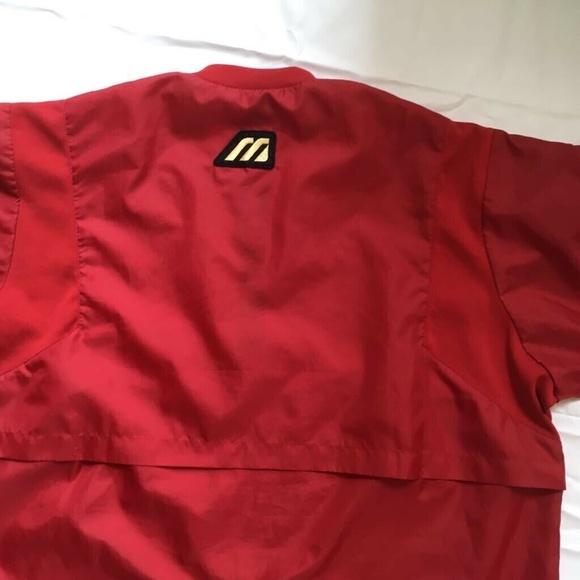 Mizuno Men 1/4 Zip Up Windbreaker Red Sz 38-40M - Picture 7 of 8